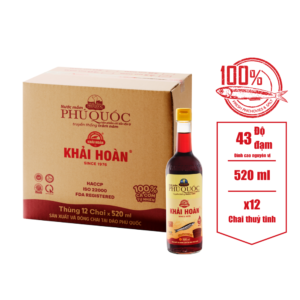 Nước mắm Khải Hoàn 43 đạm Limited -  12 chai 520ml/thùng